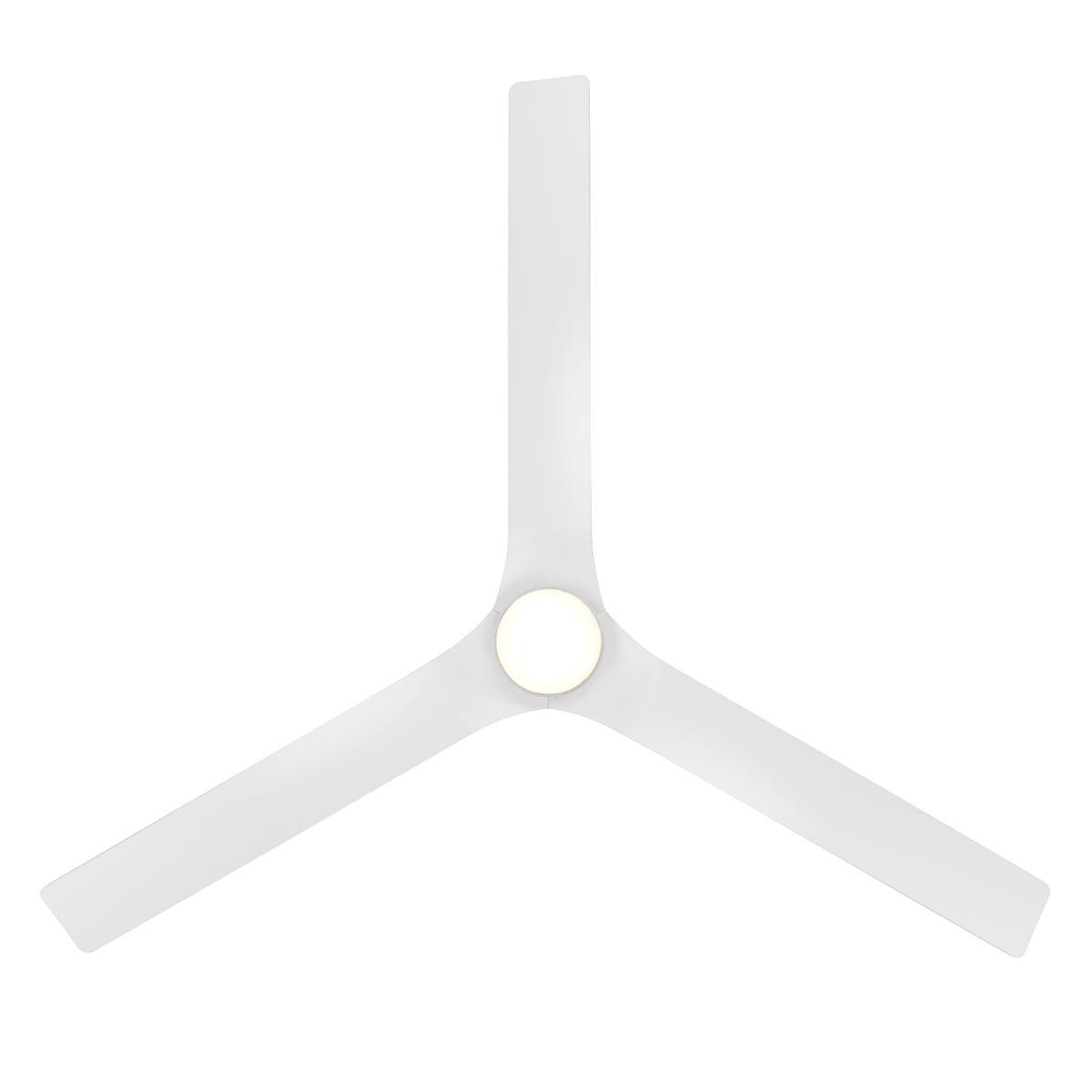 Smooth Flush 52 Inch CCT LED Smart Ceiling Fan, Matte White Finish