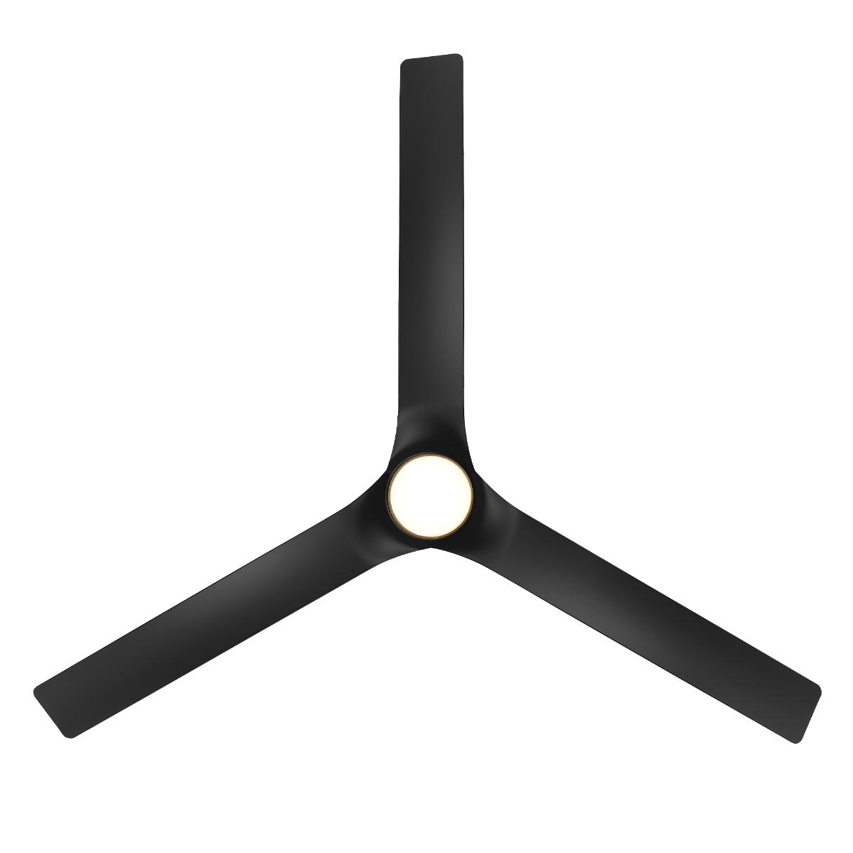 Smooth Flush 52 Inch CCT LED Smart Ceiling Fan, Soft Brass with Matte Black Blades