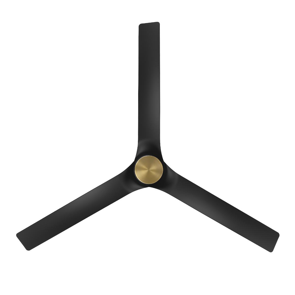 Smooth Flush 52 Inch CCT LED Smart Ceiling Fan, Soft Brass with Matte Black Blades