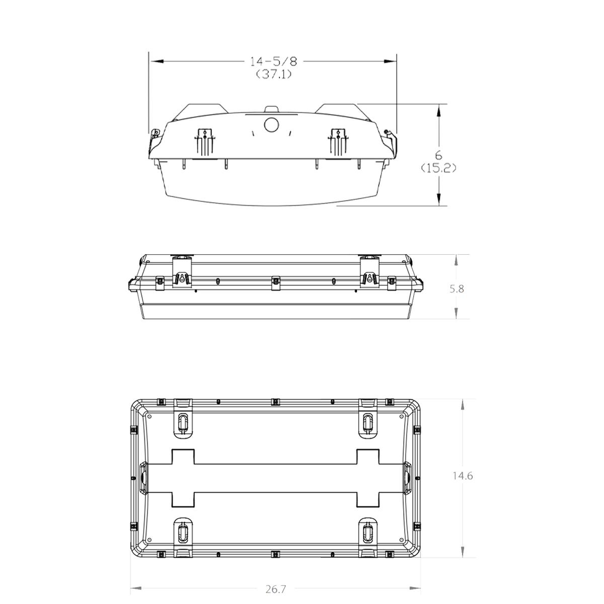 2ft LED Vapor Tight High Bay, 98 Watts, 15000 Lumens, 4000K, 120-277V