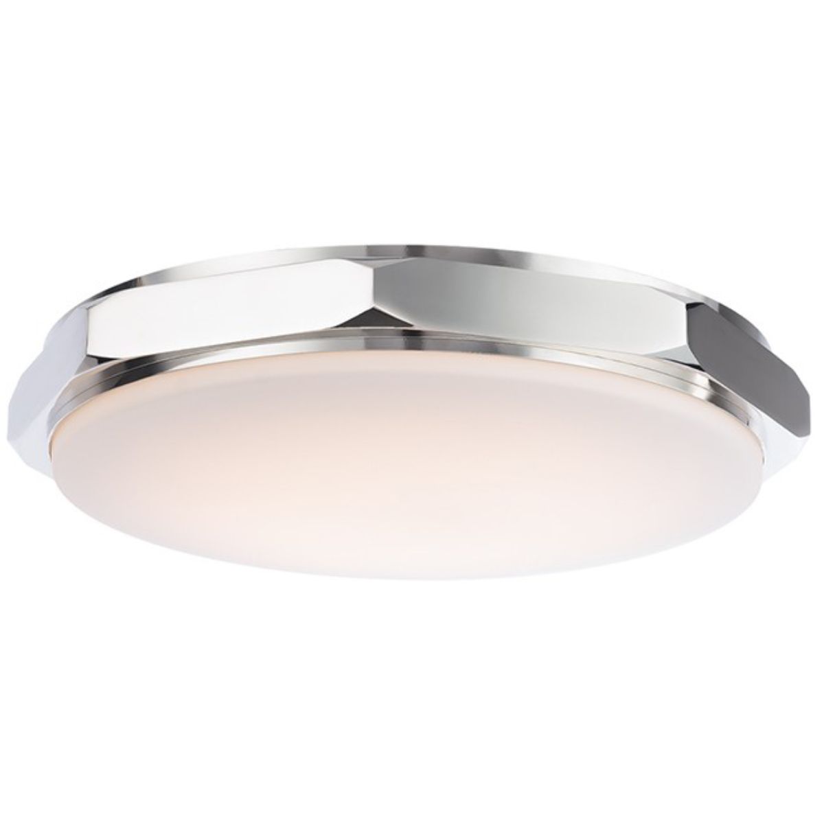 Grommet 16 in. LED Flush Mount Light 3500K Polished Nickel Finish