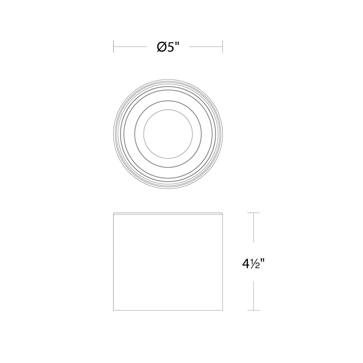 Squat 5 In. LED Outdoor Flush Mount 3000K Black finish