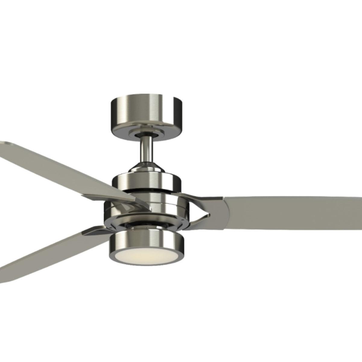 Amped 52 Inch LED Ceiling Fan with Remote, Brushed Nickel - Bees Lighting