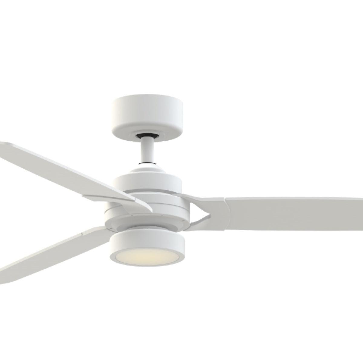 Amped 52 Inch LED Ceiling Fan with Remote, Matte White - Bees Lighting