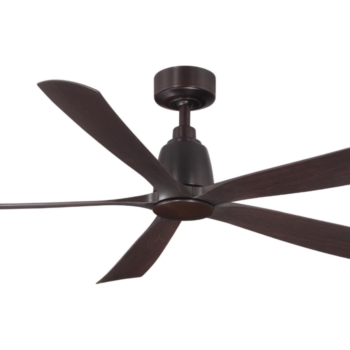 Kute5 52 Inch 5 Blades Indoor/Outdoor Ceiling Fan With Remote, Dark Bronze with Dark Walnut Blades - Bees Lighting