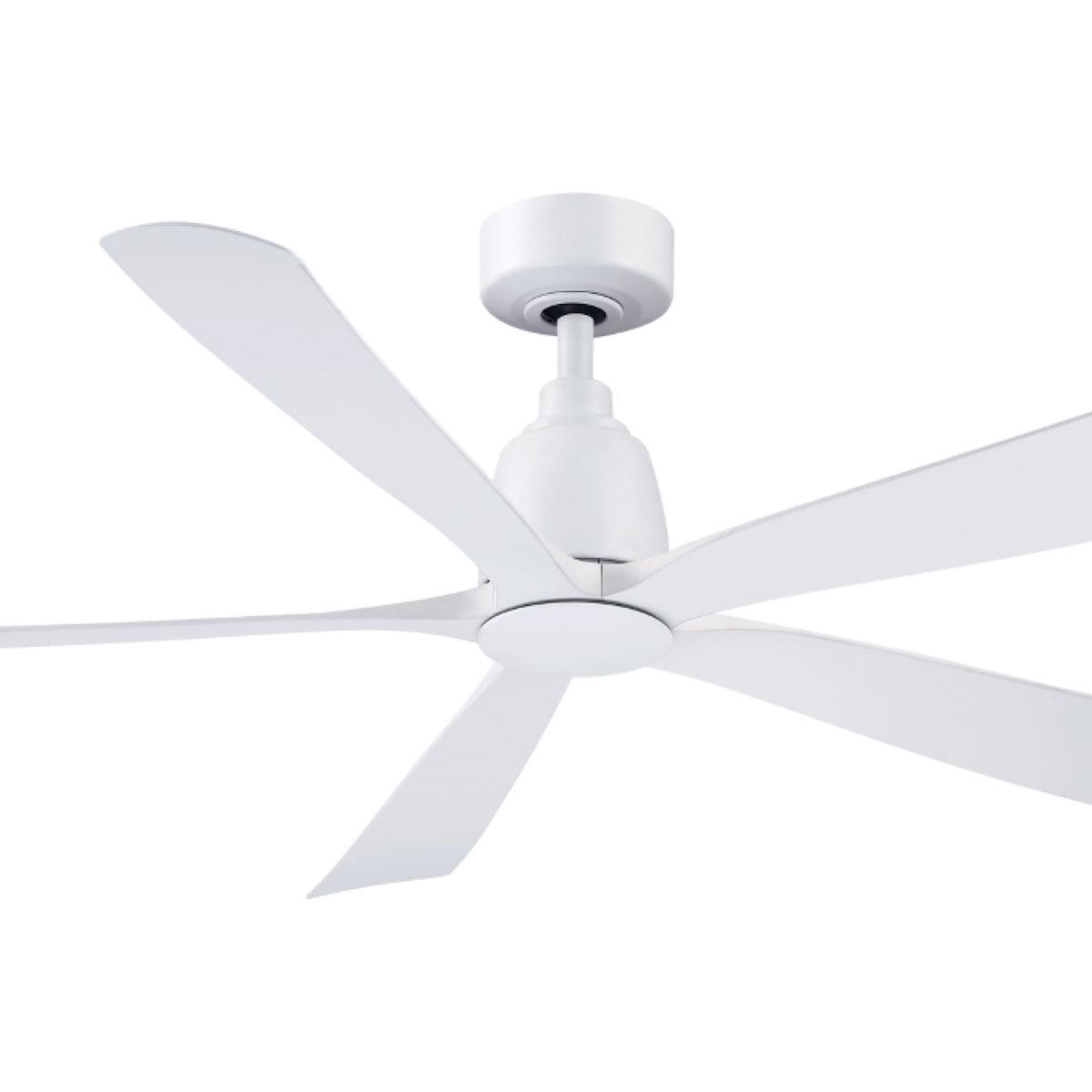 Kute5 52 Inch 5 Blades Indoor/Outdoor Ceiling Fan With Remote, Matte White Finish - Bees Lighting