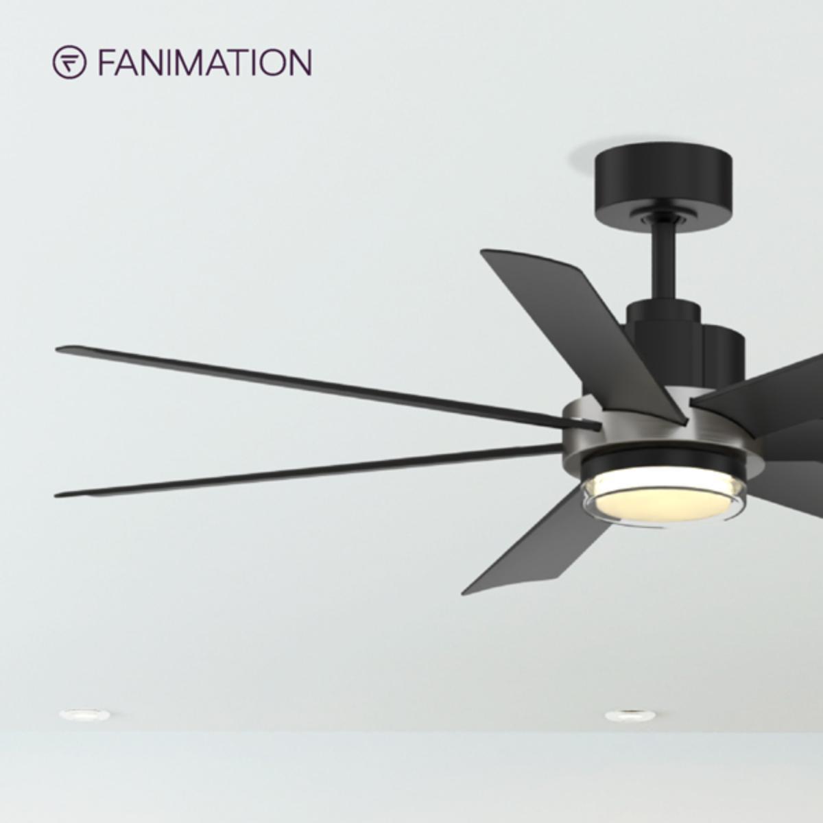 Pendry 56 inch Indoor/Outdoor Ceiling Fan with Remote, Black and Brushed Nickel Finish - Bees Lighting