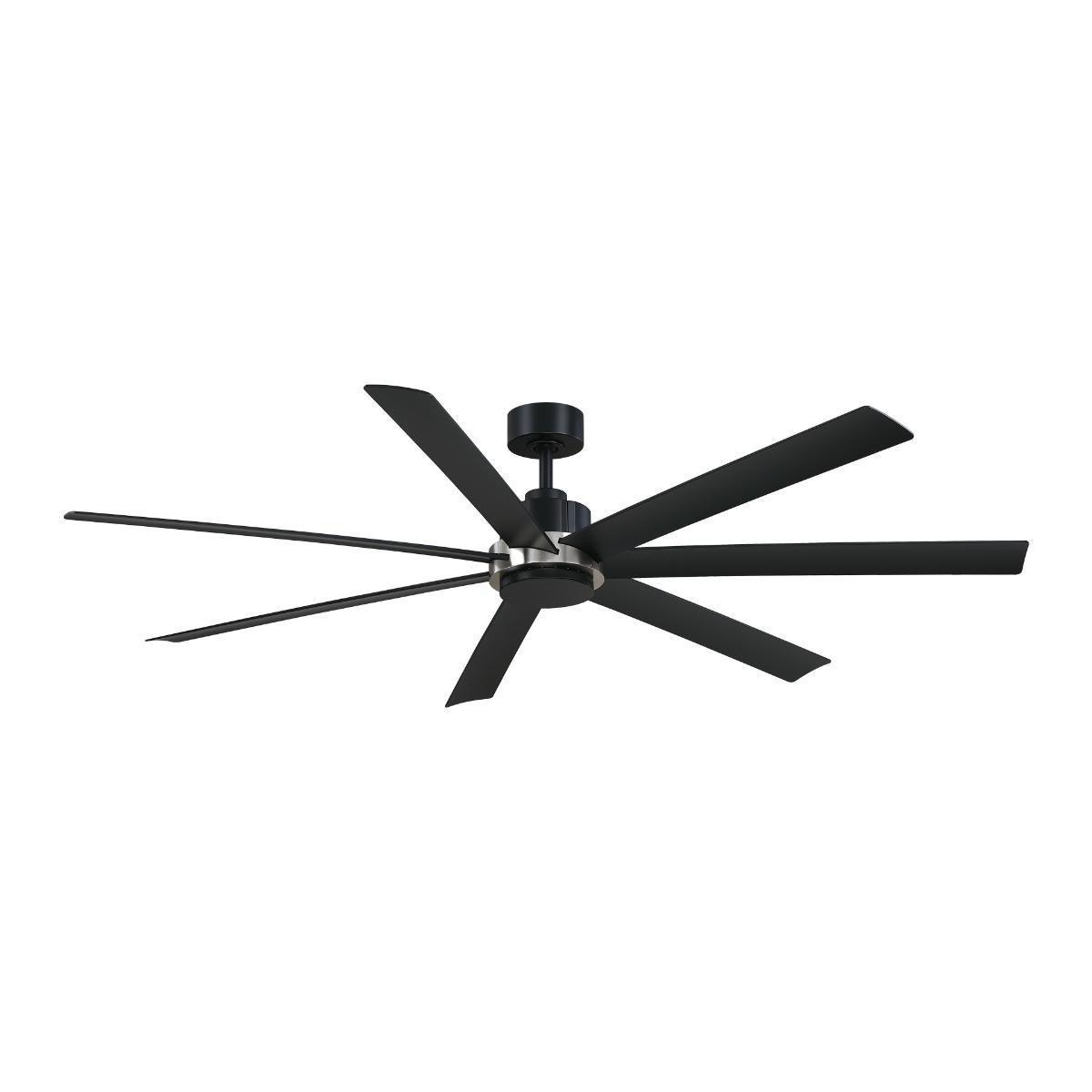 Pendry 72 inch Black and Brushed Nickel Damp Rated Ceiling Fan with Remote - Bees Lighting