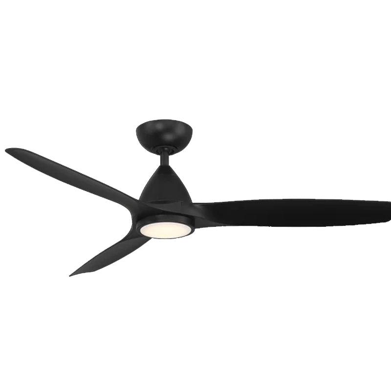 Skylark 62 Inch Modern Outdoor Smart Ceiling Fan With 3000K LED And Remote, Matte Black Finish - Bees Lighting