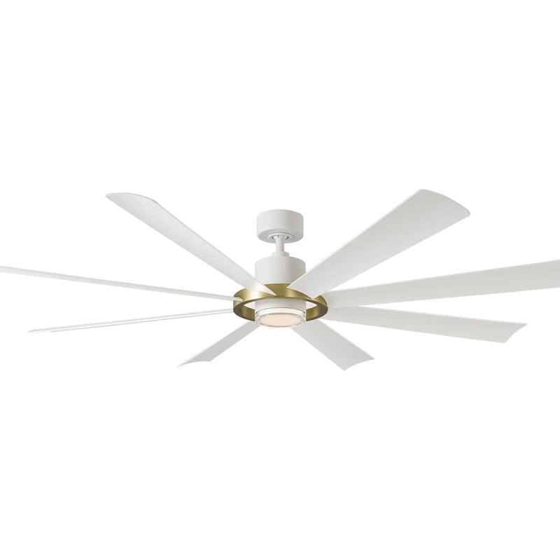 Aura 72 Inch White Windmill Outdoor 3000K LED Smart Ceiling Fan - Bees Lighting