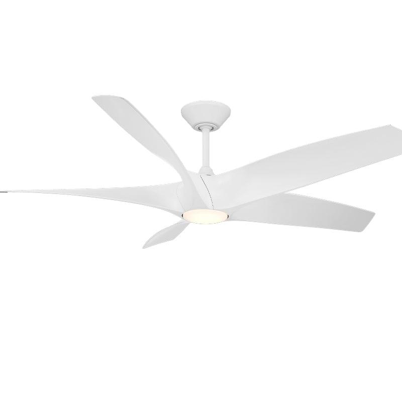 Zephyr 5-Blade 62 Inch Matte White Outdoor CCT LED Smart Ceiling Fan - Bees Lighting