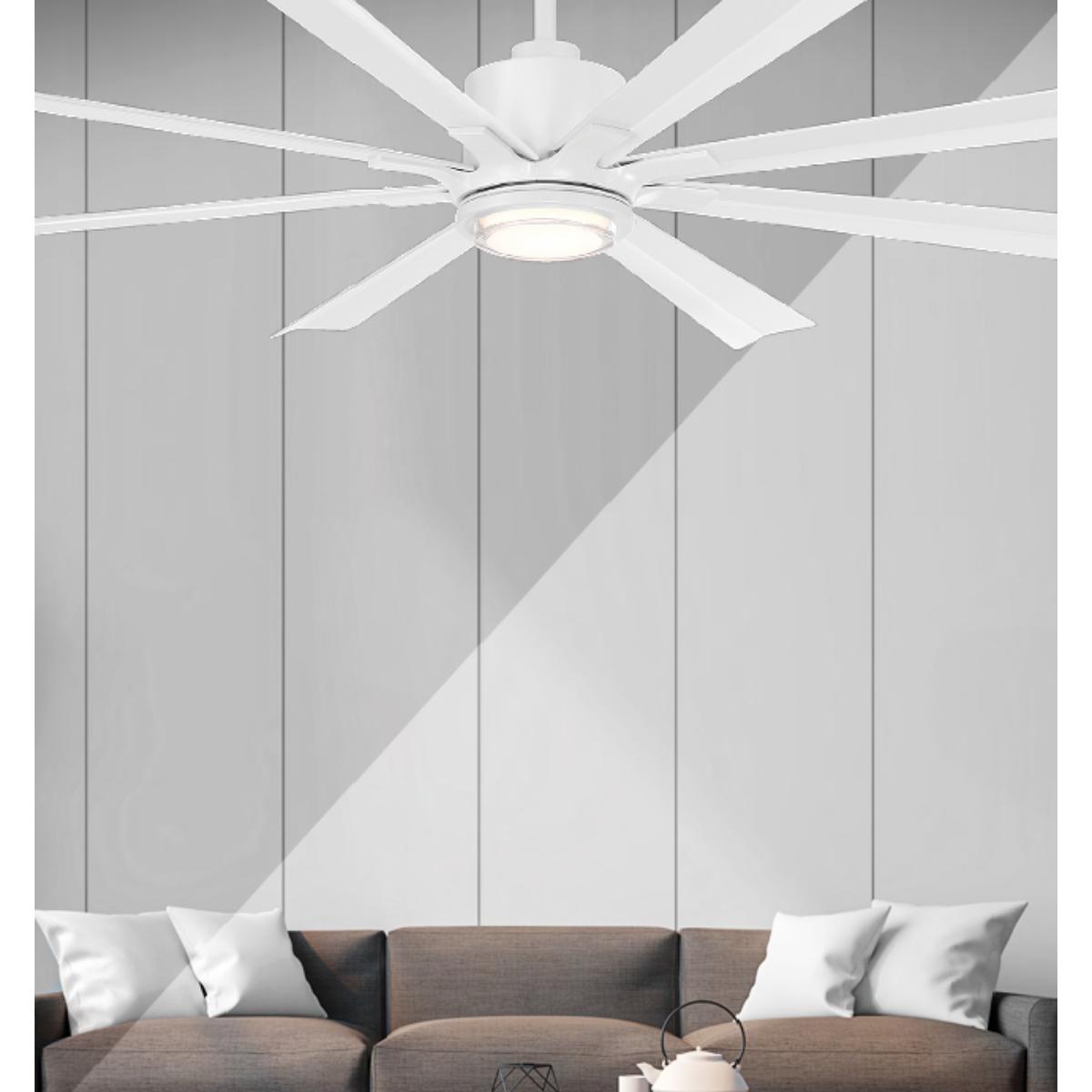 Size Matters 65 Inch Matte White Smart Windmill Ceiling Fan with CCT LED Light