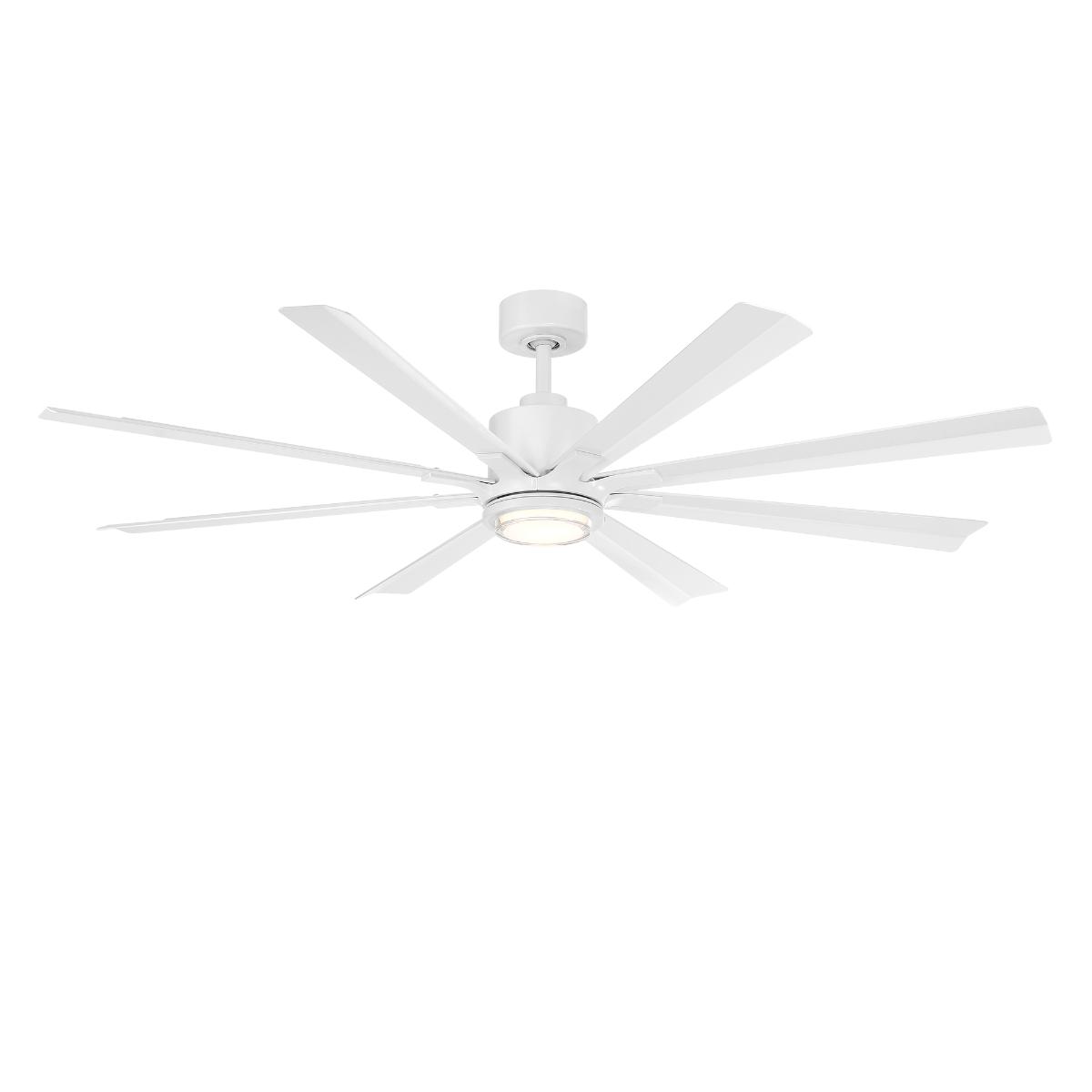 Size Matters 65 Inch Matte White Smart Windmill Ceiling Fan with CCT LED Light