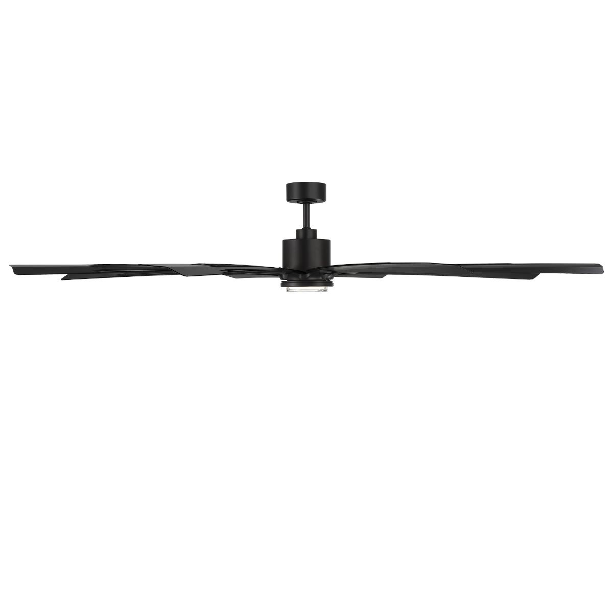 Size Matters 84 Inch Matte Black Smart Windmill Ceiling Fan with CCT LED Light