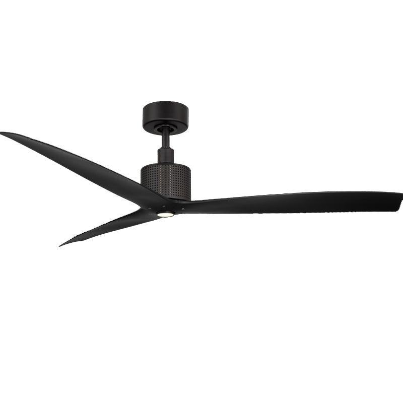 Spinster 60 Inch Outdoor Modern Smart Ceiling Fan With Light And Remote, Matte Black Finish - Bees Lighting