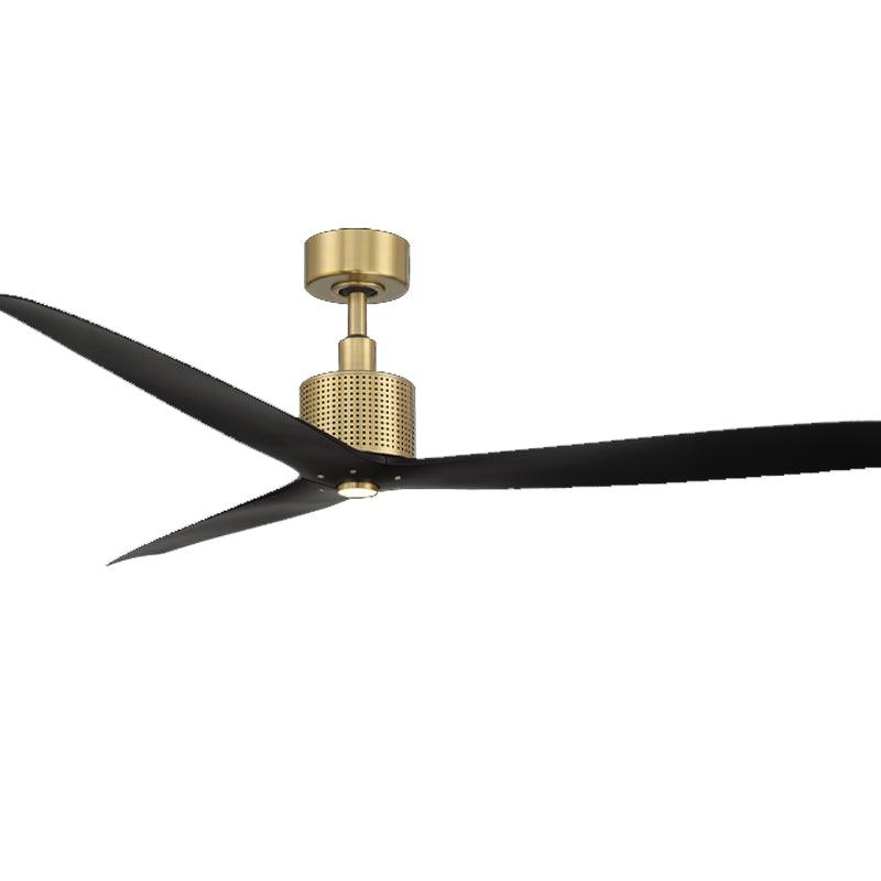 Spinster 60 Inch Outdoor Modern Smart Ceiling Fan With Light And Remote, Soft Brass with Matte Black Blades - Bees Lighting