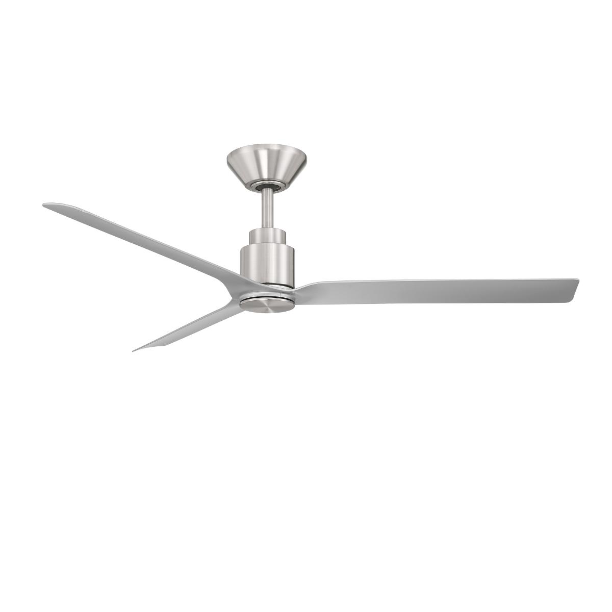 Smooth 52 Inch CCT LED Smart Ceiling Fan, Brushed Nickel with Silver Blades