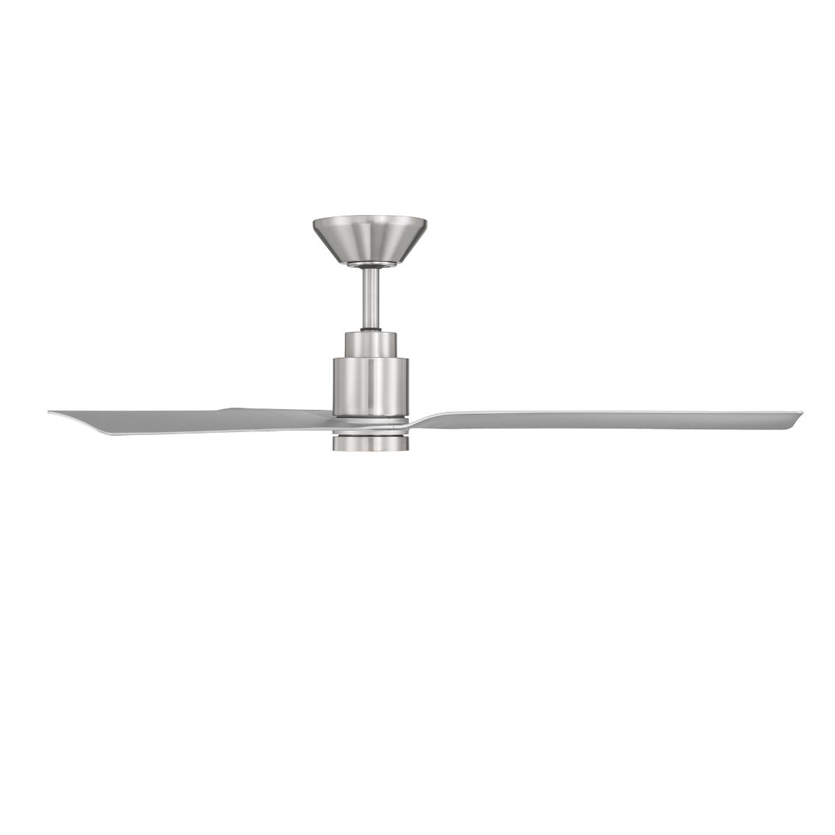 Smooth 52 Inch CCT LED Smart Ceiling Fan, Brushed Nickel with Silver Blades