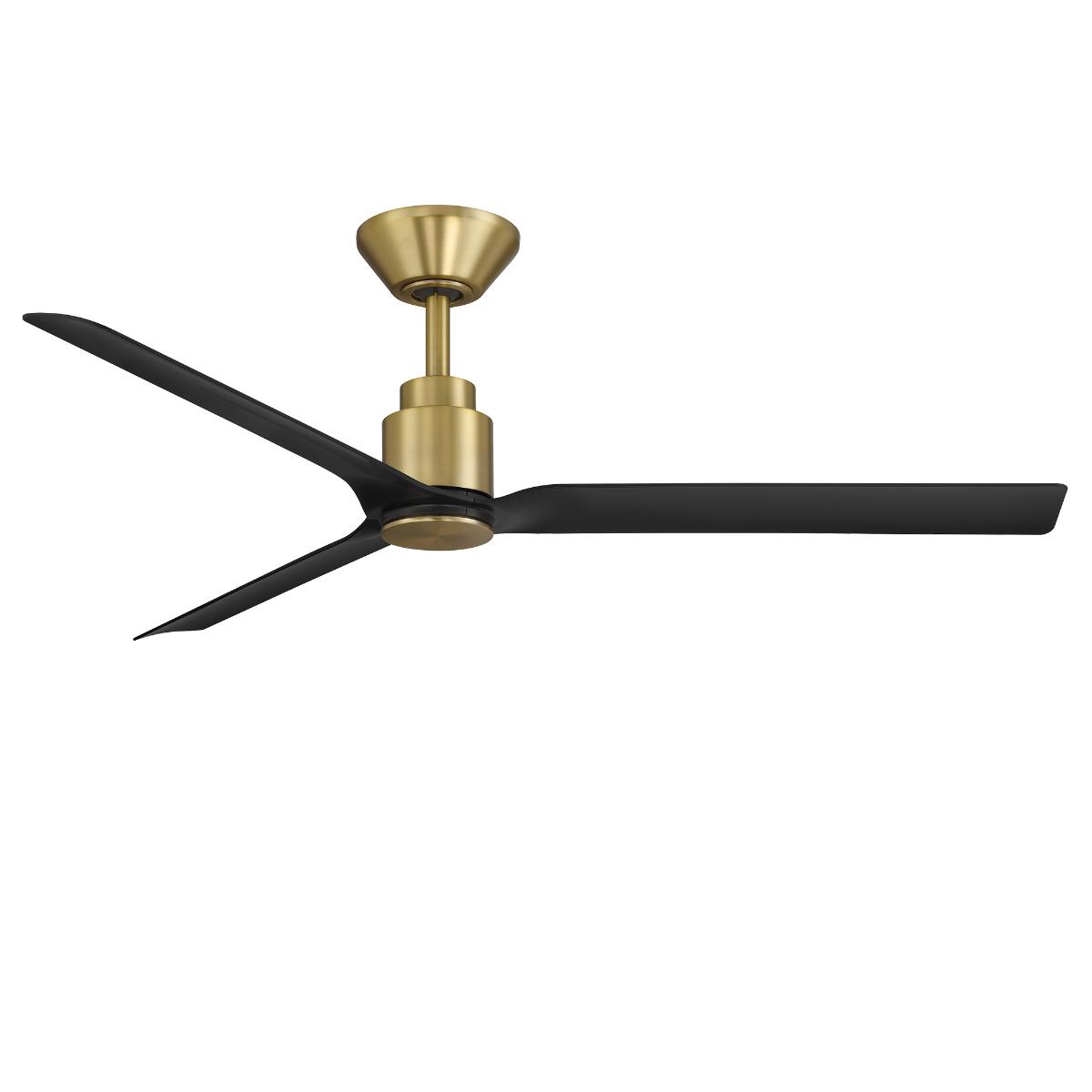 Smooth 52 Inch CCT LED Smart Ceiling Fan, Soft Brass with Matte Black Blades