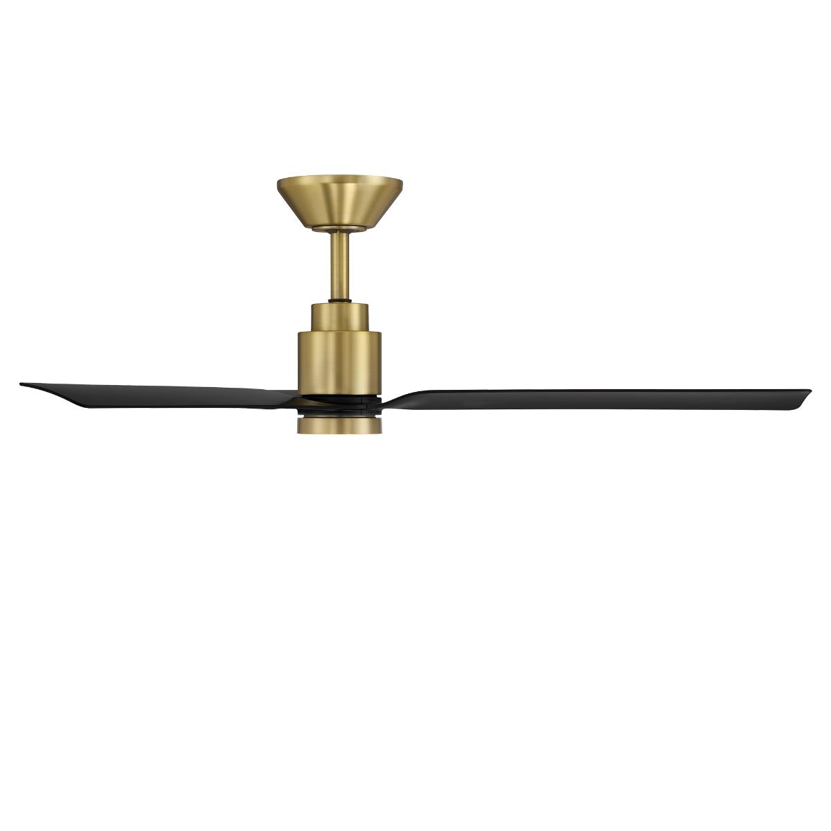 Smooth 52 Inch CCT LED Smart Ceiling Fan, Soft Brass with Matte Black Blades