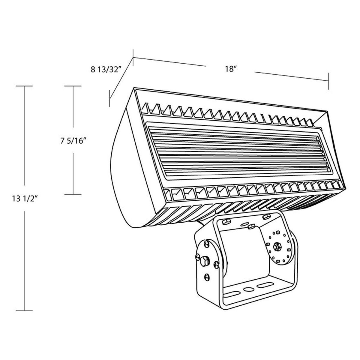 LED Flood Light, 213/346W, 45135 Lumens, 4000K/5000K, 120-277V, Trunnion Mount, White - Bees Lighting