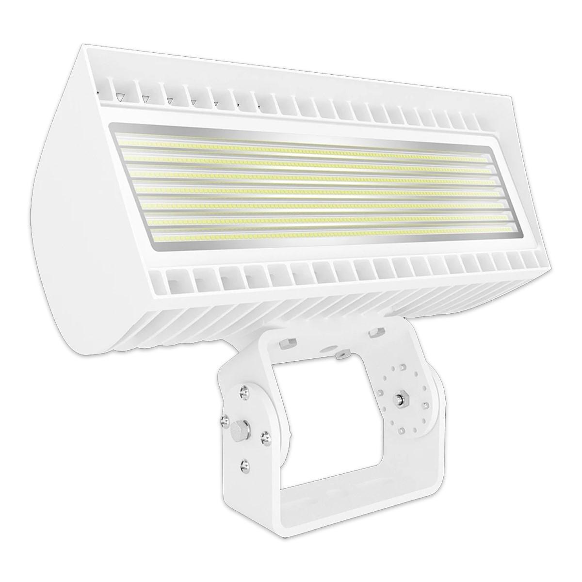 LED Flood Light, 213/346W, 45135 Lumens, 4000K/5000K, 120-277V, Trunnion Mount, White - Bees Lighting