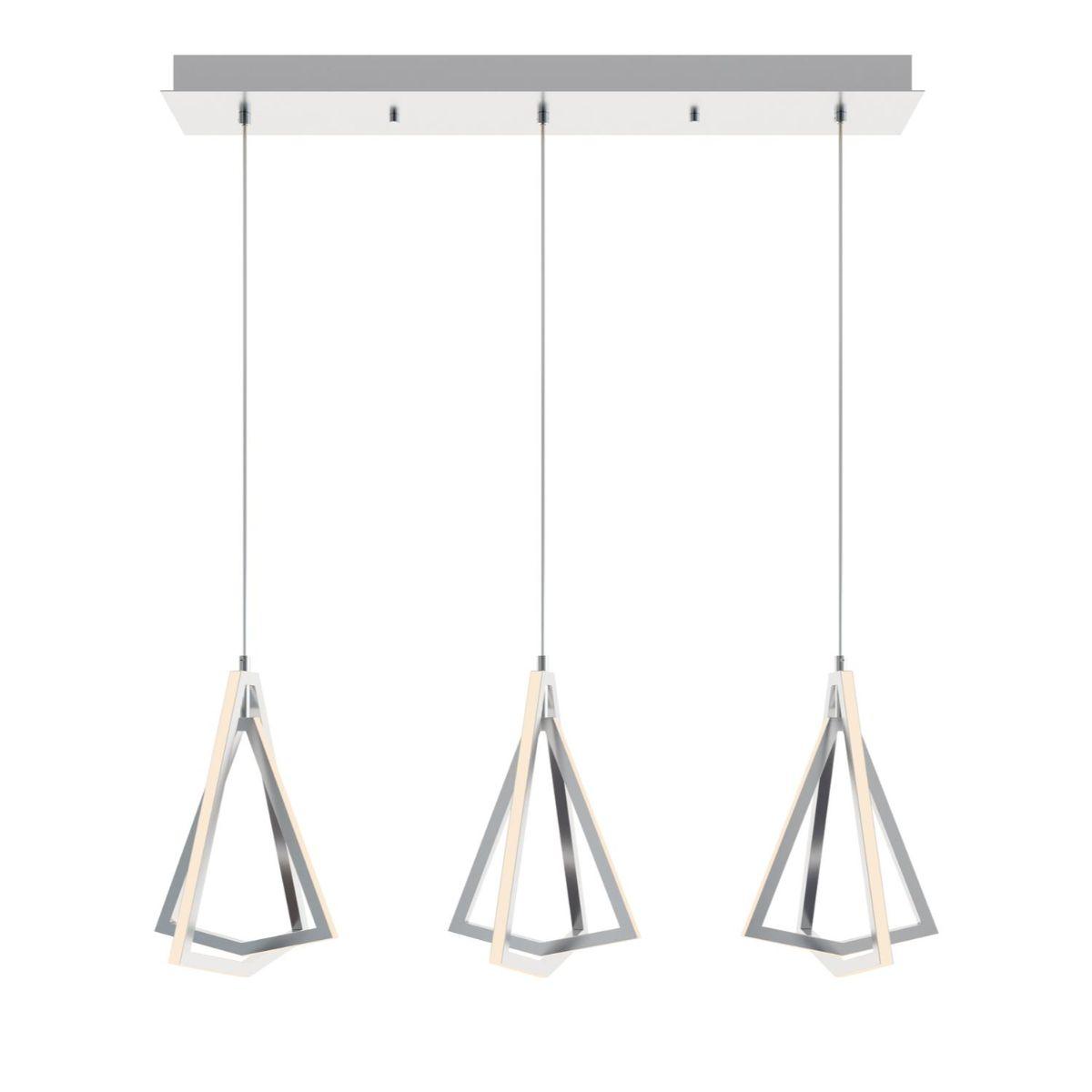 Gianna 3 Lights 36 In. LED Pendant Light Satin Nickel Finish - Bees Lighting