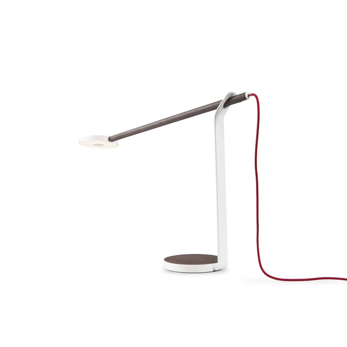 Gravy Walnut and Matte White Contemporary LED Desk Lamp