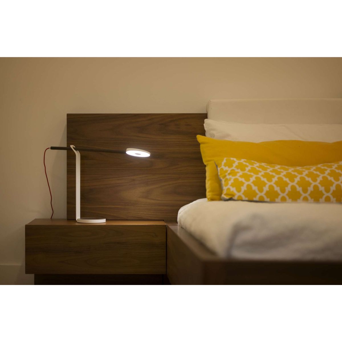 Gravy White Oak and Matte White Contemporary LED Desk Lamp