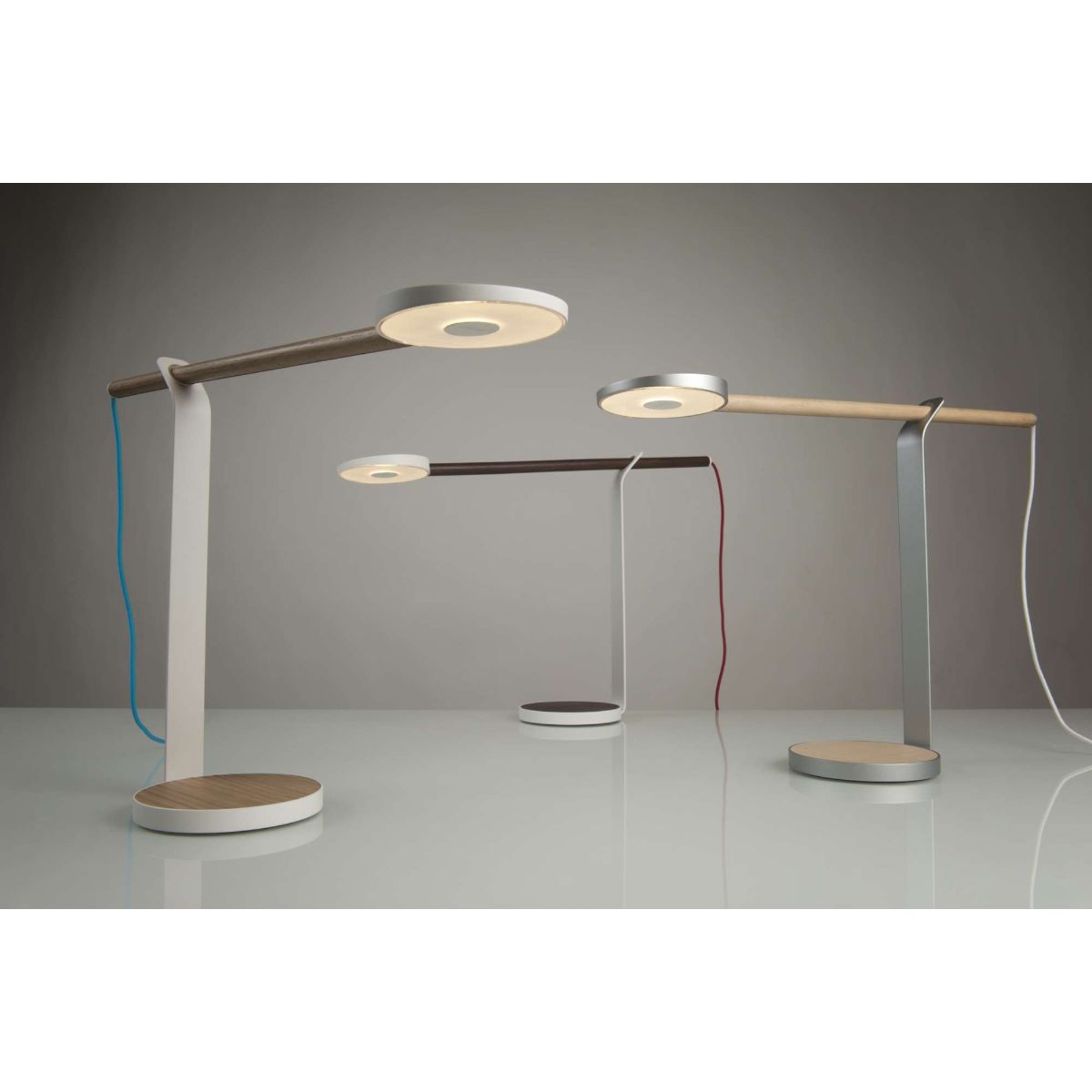 Gravy White Oak and Matte White Contemporary LED Desk Lamp