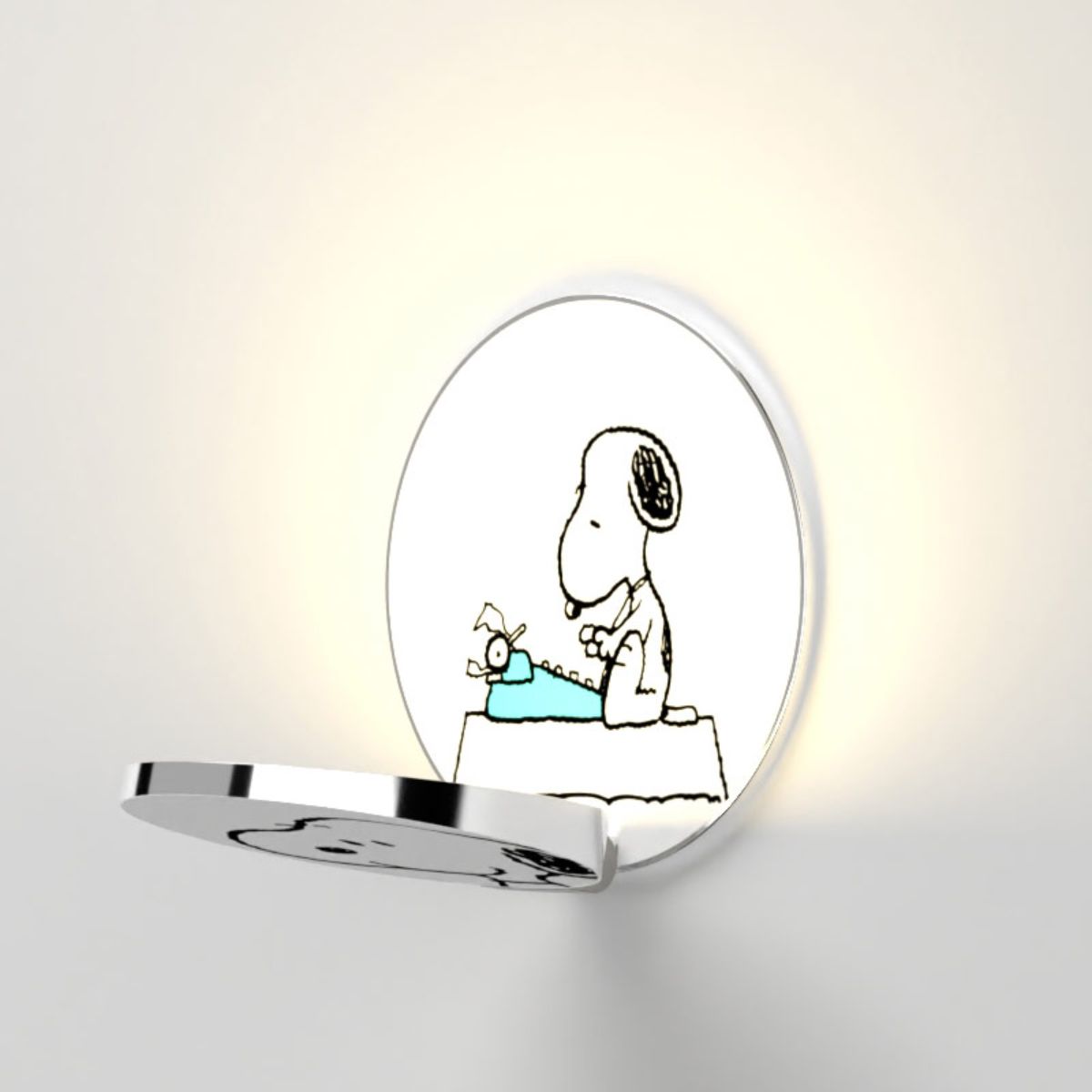 Peanuts Gravy 5 in. LED Warm White Wall Light Chrome Hardwired Snoopy Gravy - Bees Lighting