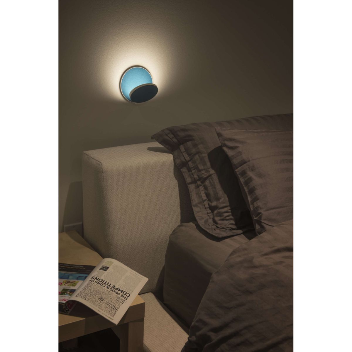 Gravy 5 in. LED Wall Light Hardwire Matte White Body Azure Felt Plate - Bees Lighting