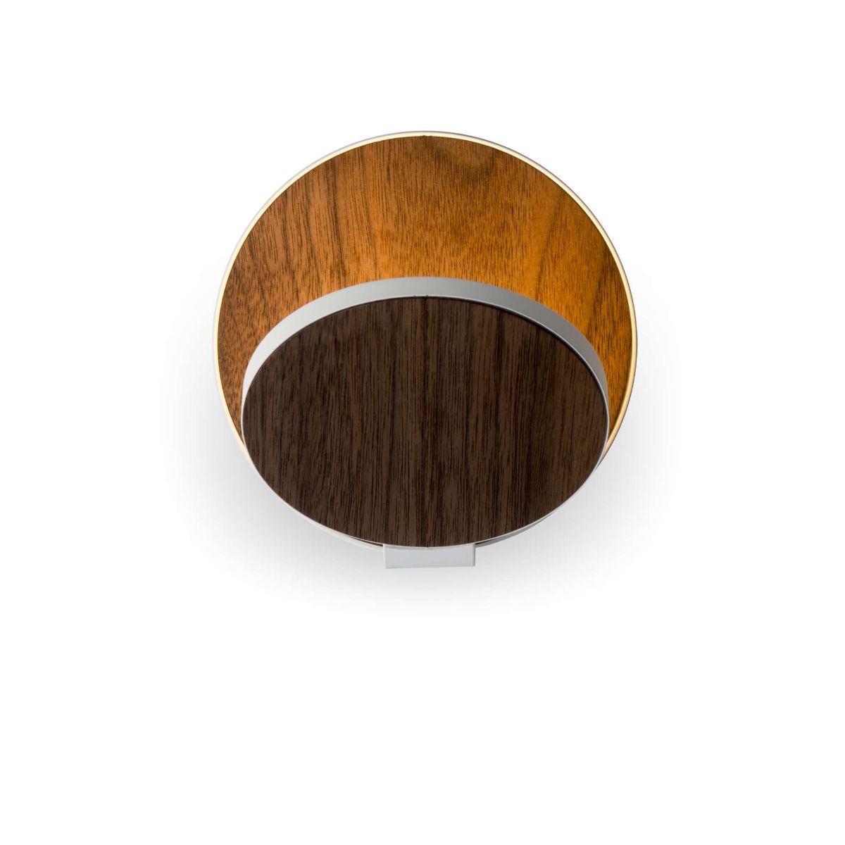 Gravy 5 in. LED Wall Light Hardwire Matte White Body Oiled Walnut Plate - Bees Lighting