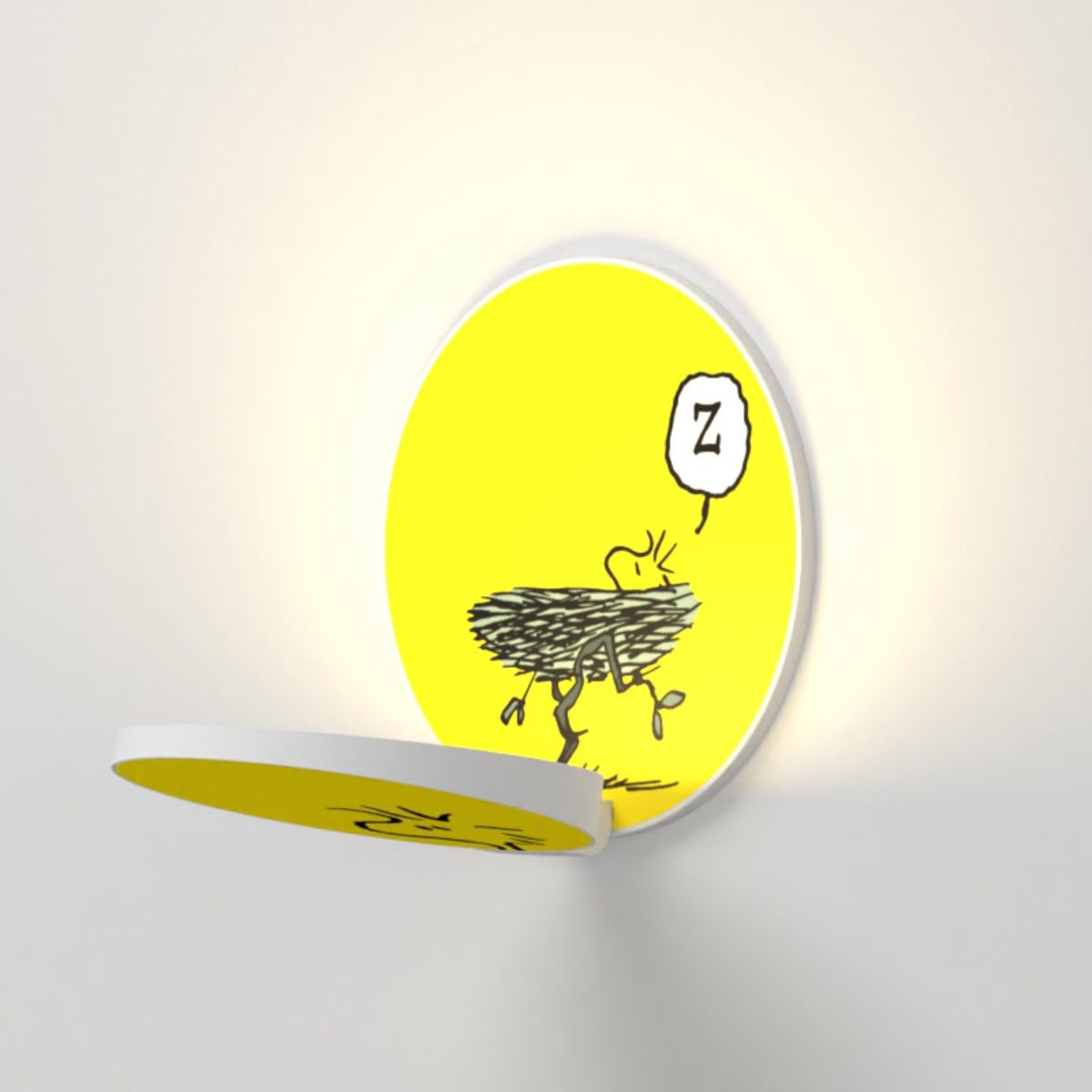 Peanuts Gravy 5 in. LED Warm White Wall Light Matte White Plug-in Woodstock Gravy - Bees Lighting