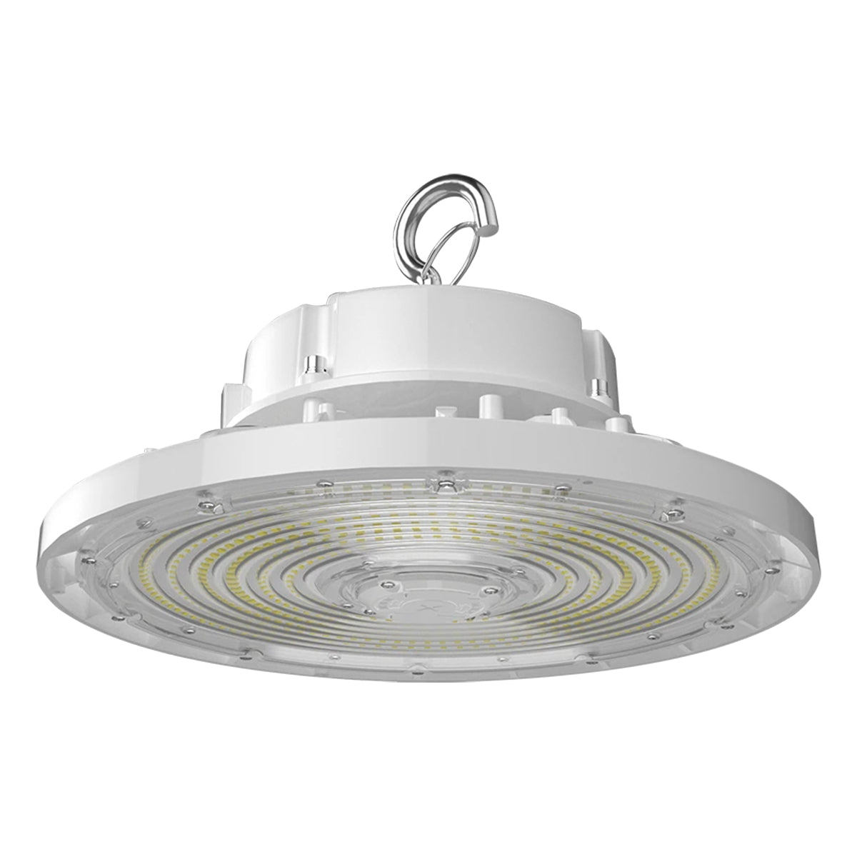 High Bay UFO LED Light, 37000 Lumens, 150/200/240W, 30K/40K/50K, 120/277V, White - Bees Lighting