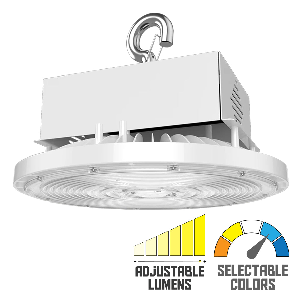 High Bay UFO LED Light, 79000 Lumens, 300/400/500W, 30K/40K/50K, 480V, White