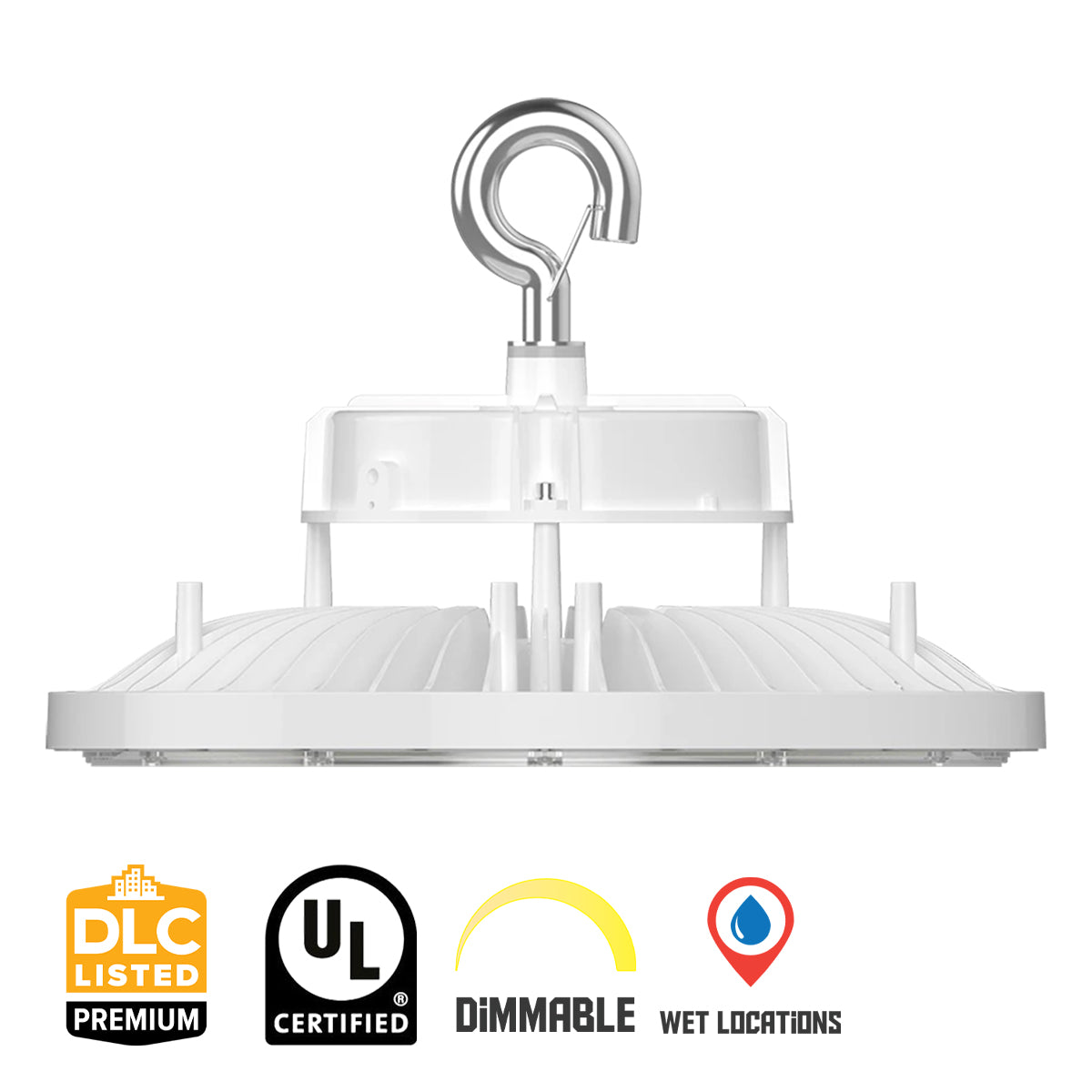 High Bay UFO LED Light, 79000 Lumens, 300/400/500W, 30K/40K/50K, 120/277V, White