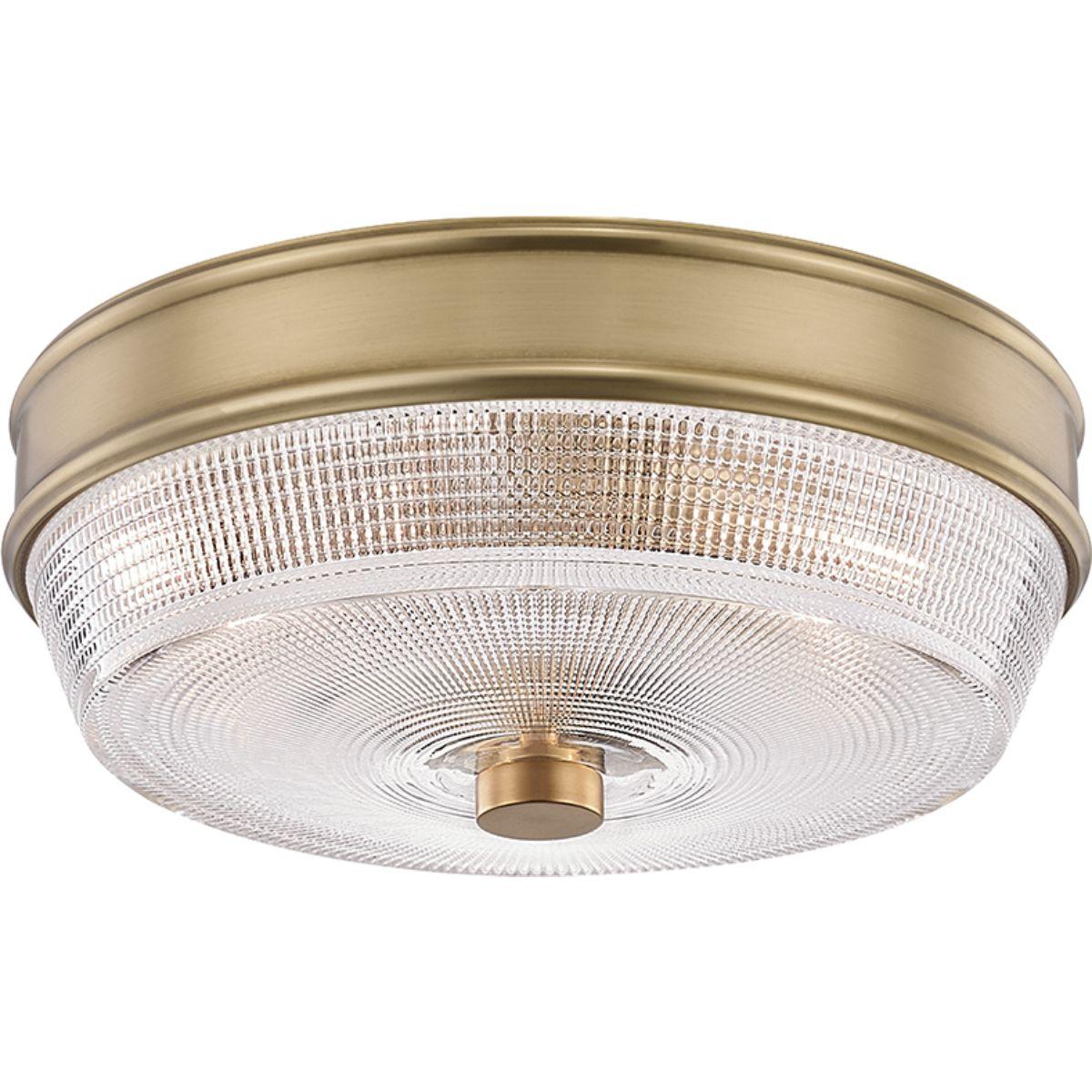 Lacey 10 in. 2 Lights Flush Mount Light Brass Finish