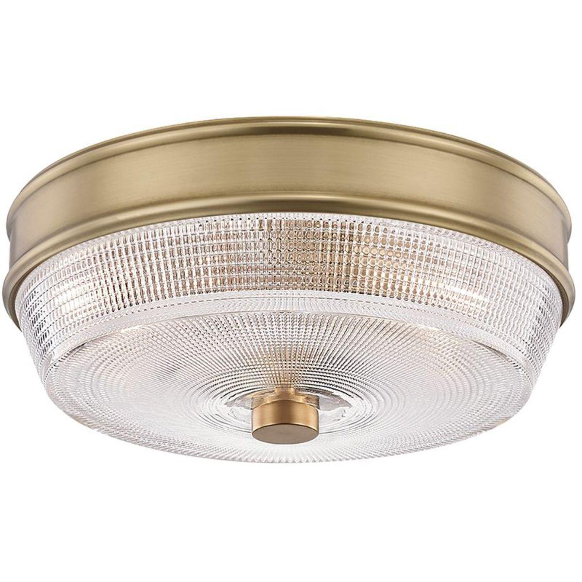 Lacey 10 in. 2 Lights Flush Mount Light Brass Finish