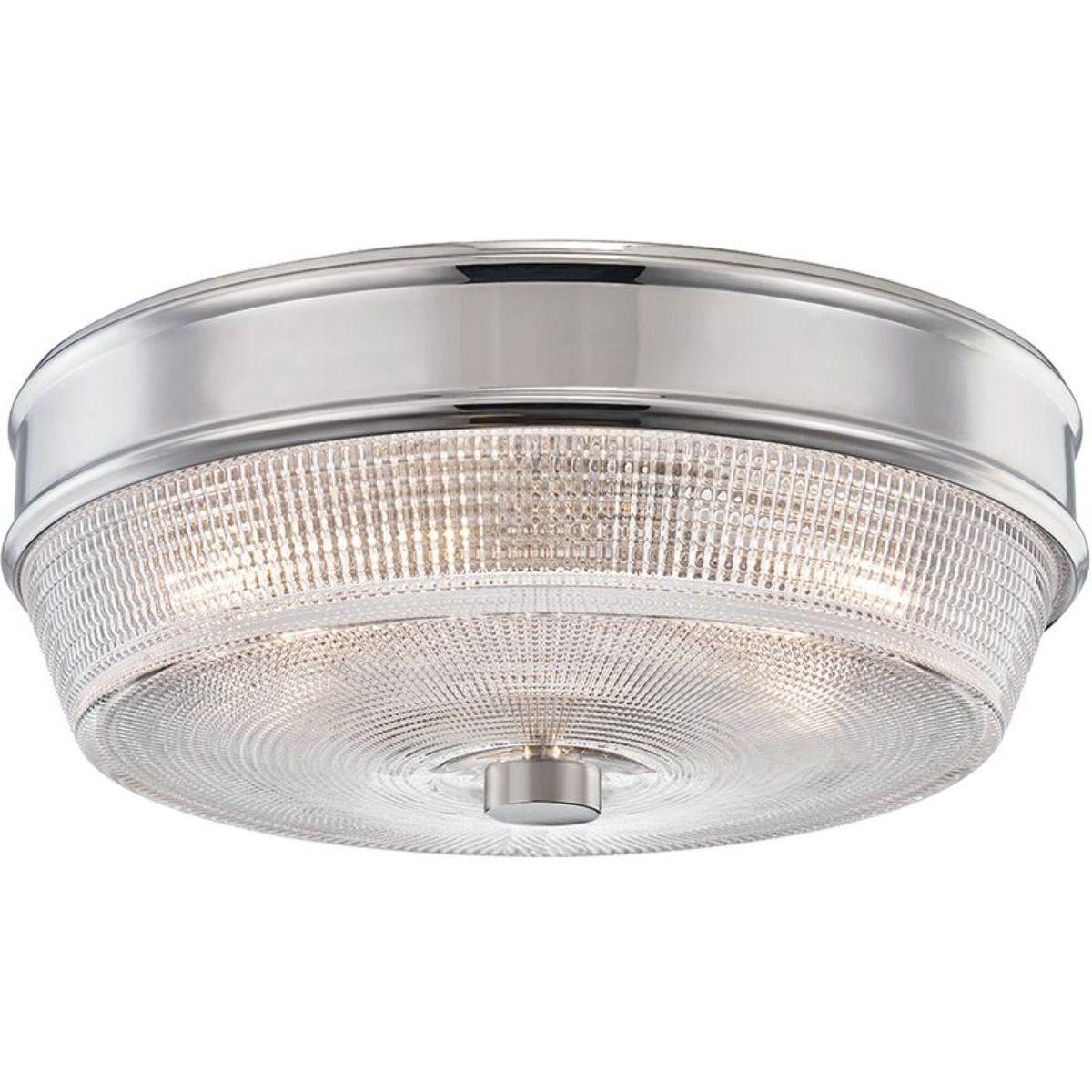 Lacey 10 in. 2 Lights Flush Mount Light Polished Nickel Finish