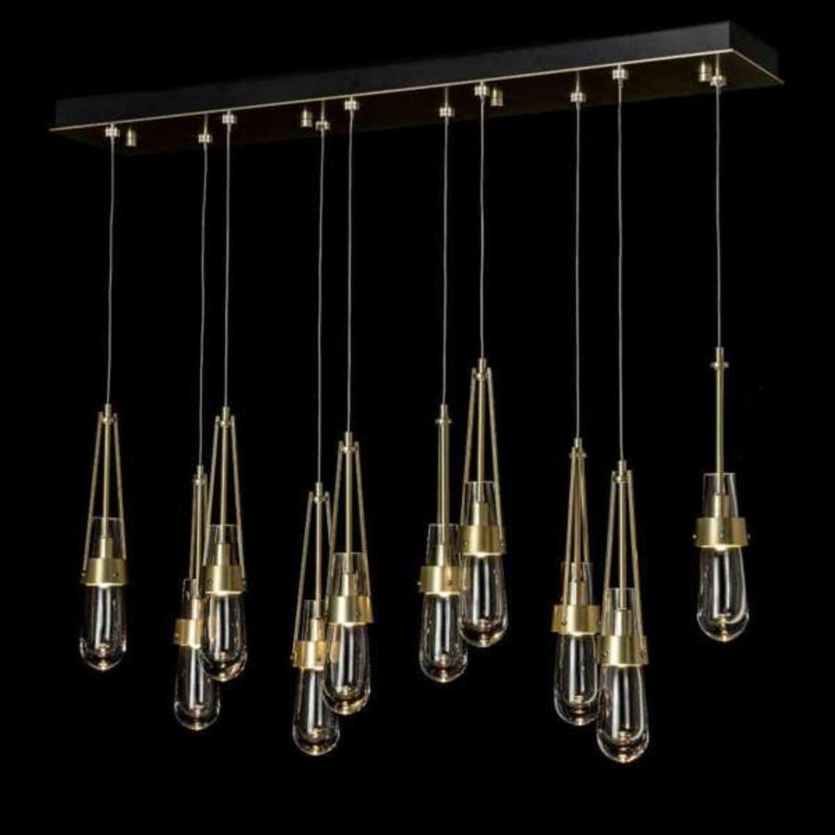 Link 45 in. 10 Lights Linear Pendant Light with Standard Height Clear Glass - Bees Lighting