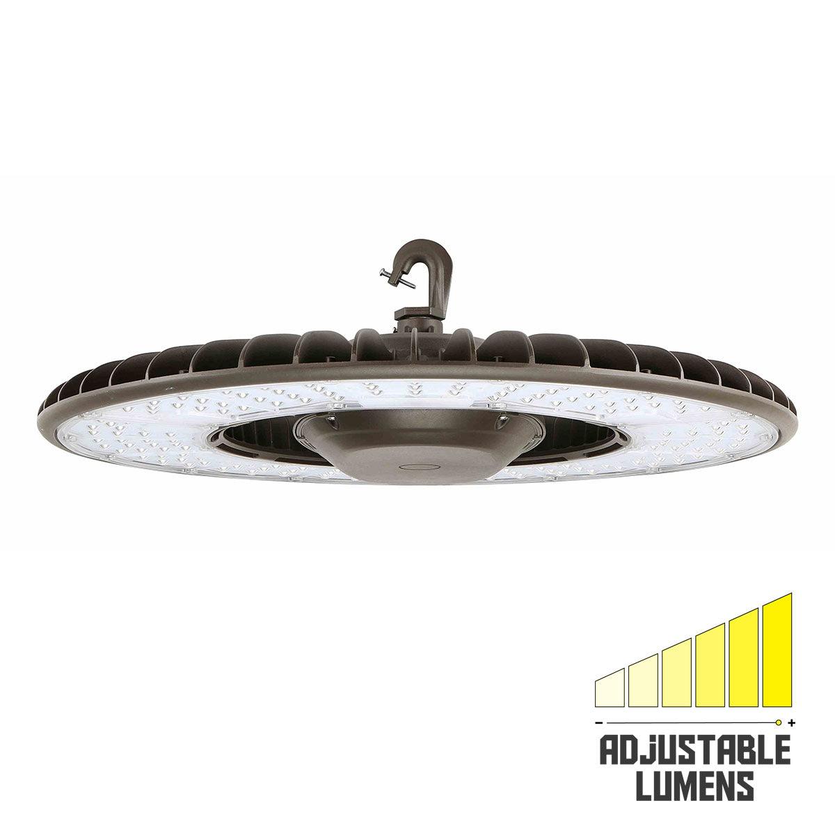 Industrial Round High Bay LED Light, 350 Watts Adjustable, 62000 Lumens, 5000K, 120/277V - Bees Lighting