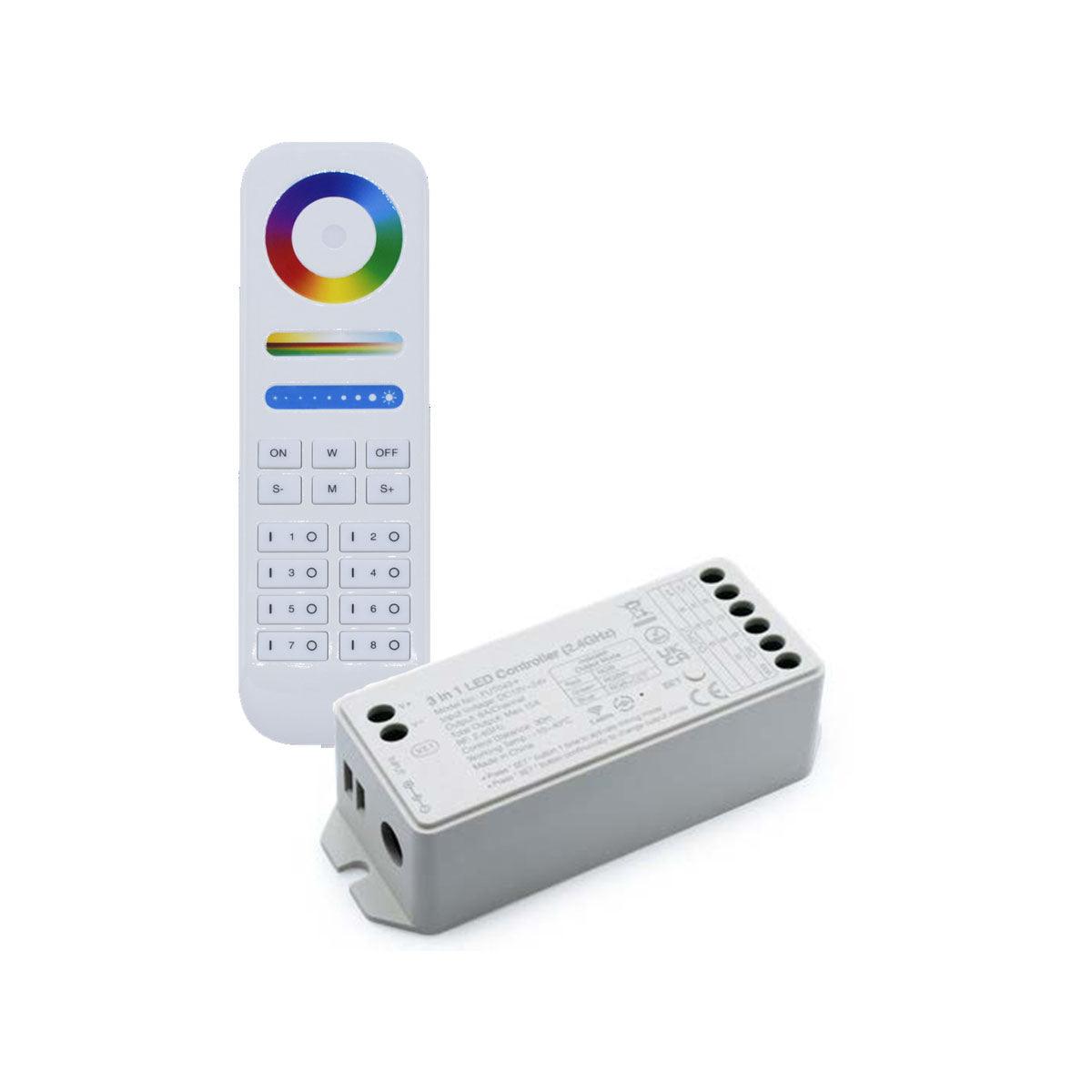 5 Channel RGBTW Controller with RF Remote with holder and mounting hardware - Bees Lighting