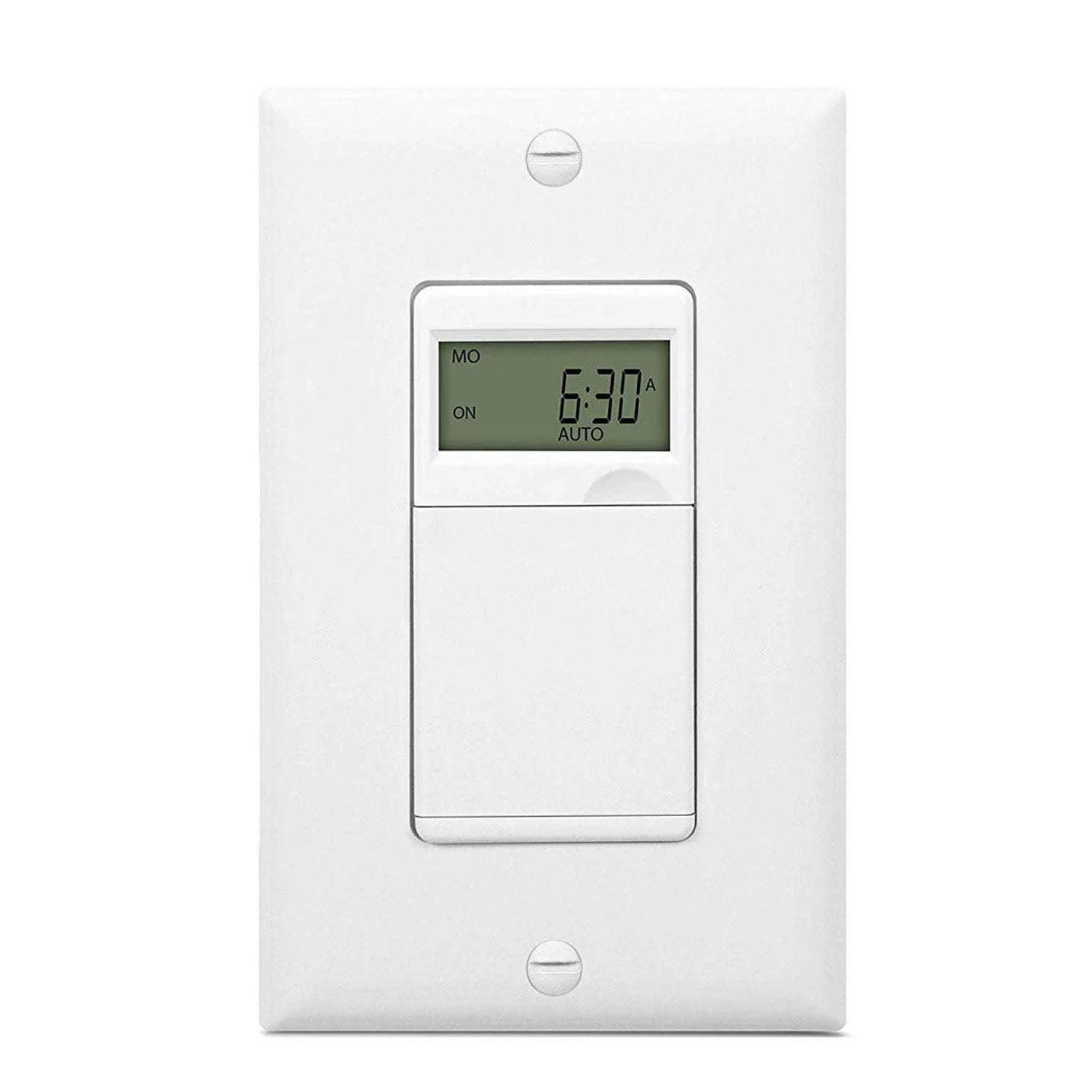 Astronomic Digital In-Wall Programmable Timer Switch, 1200 Watts 15 Amp, White