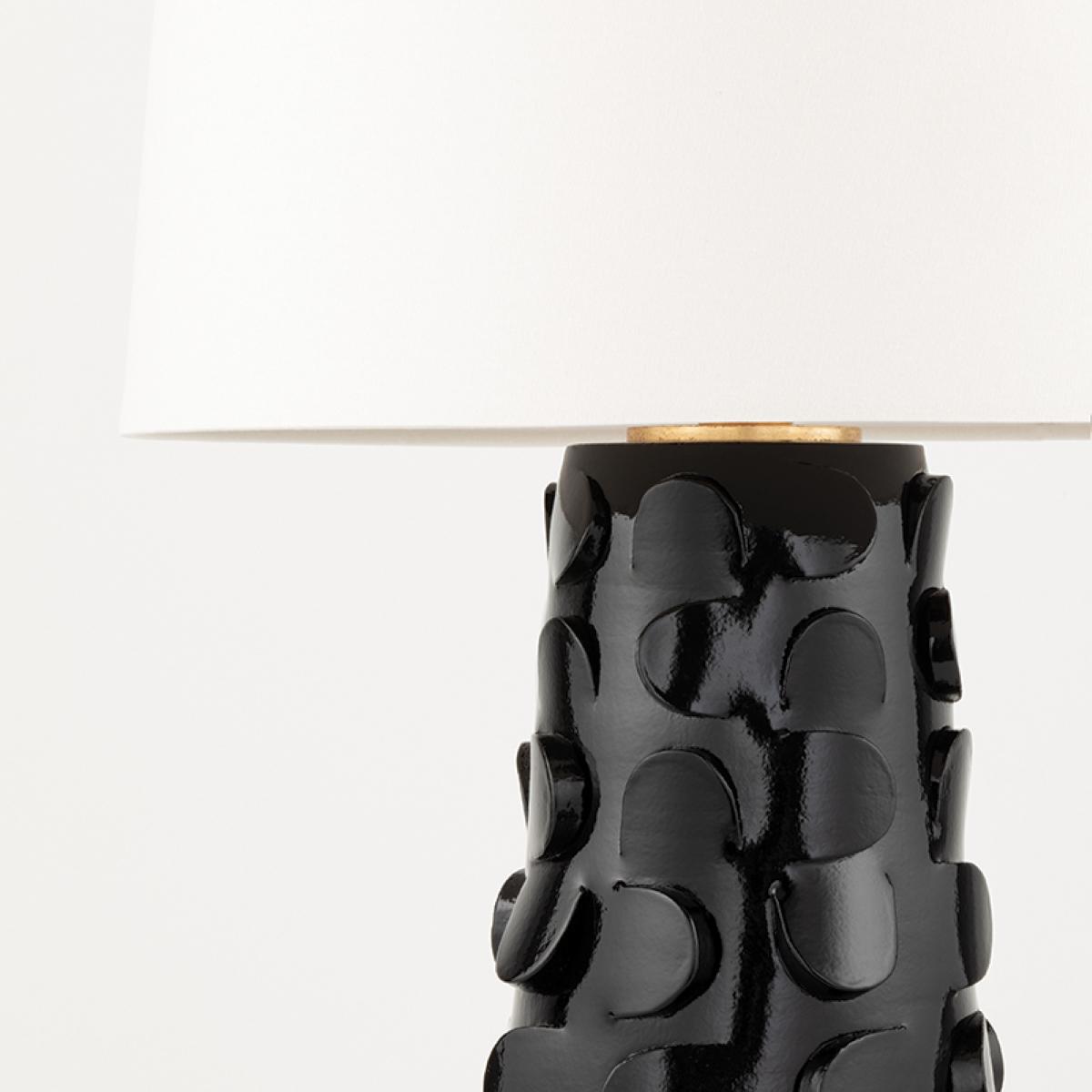 Naomi Table Lamp Black Lustro with Gold Leaf Combo Finish