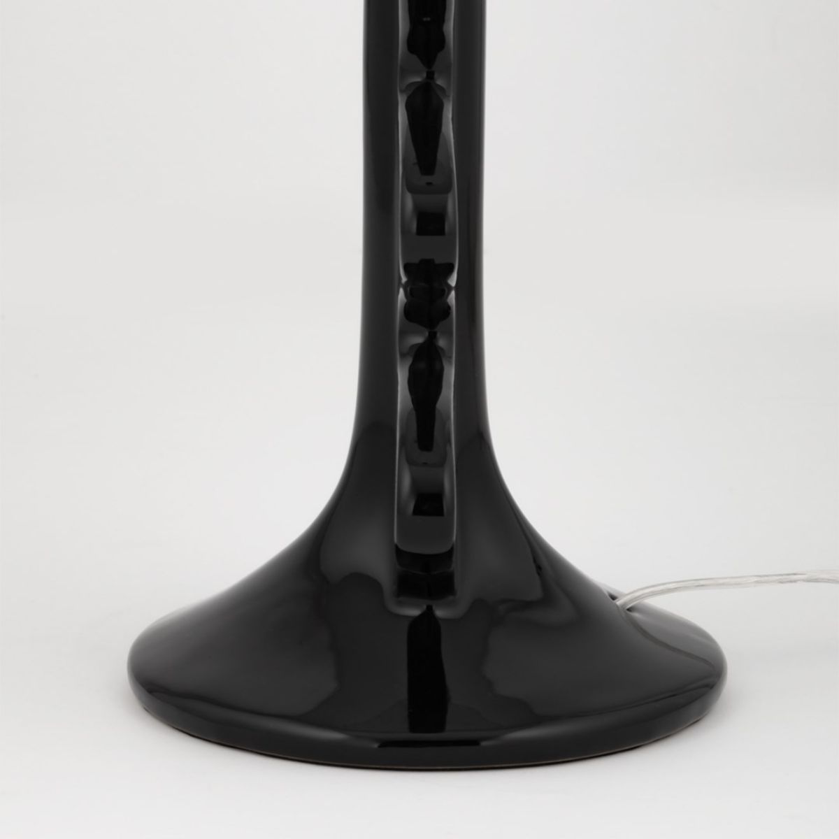 Liwa Table Lamp Ceramic Gloss Black with Aged Brass Accents