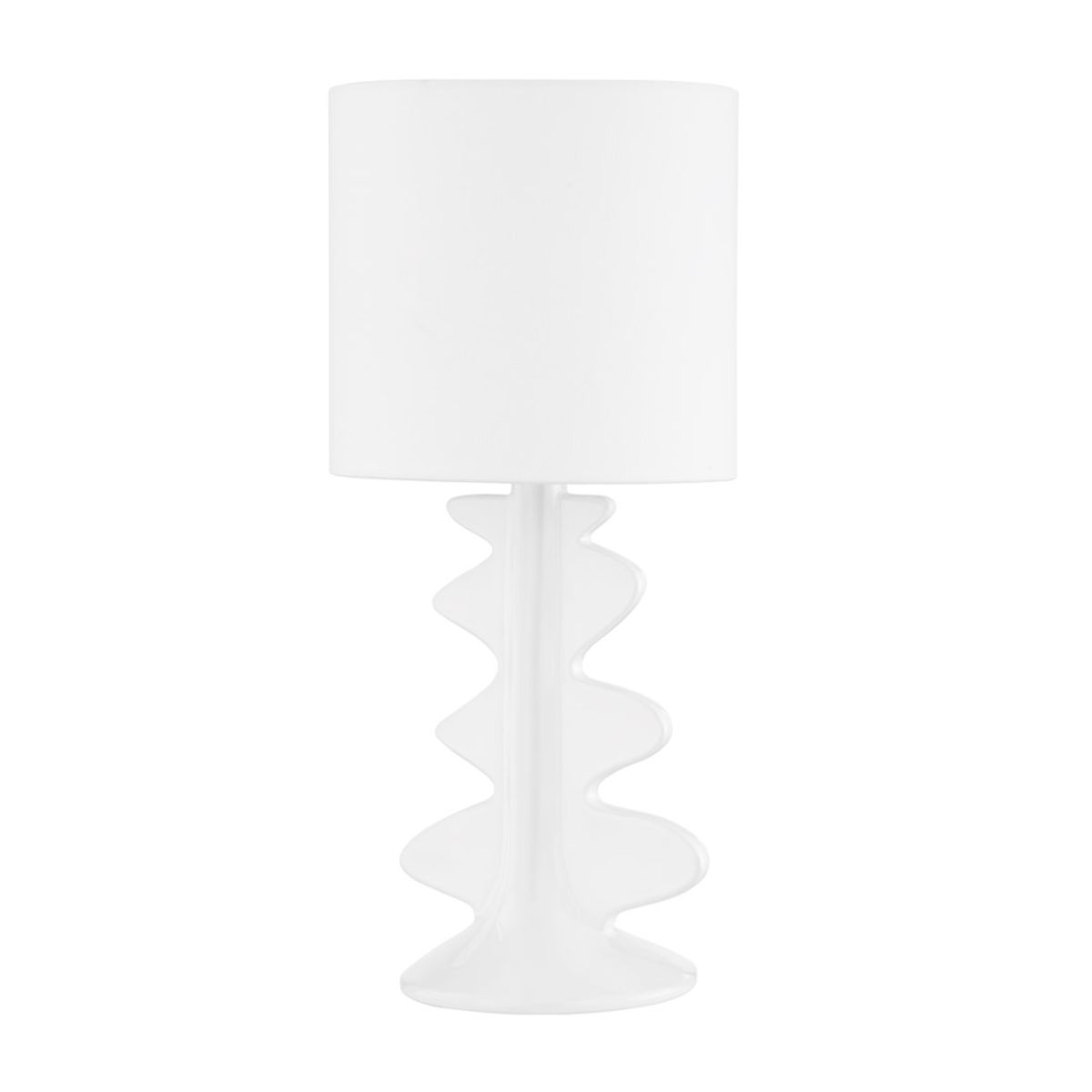 Liwa Table Lamp Ceramic Gloss White with Aged Brass Accents