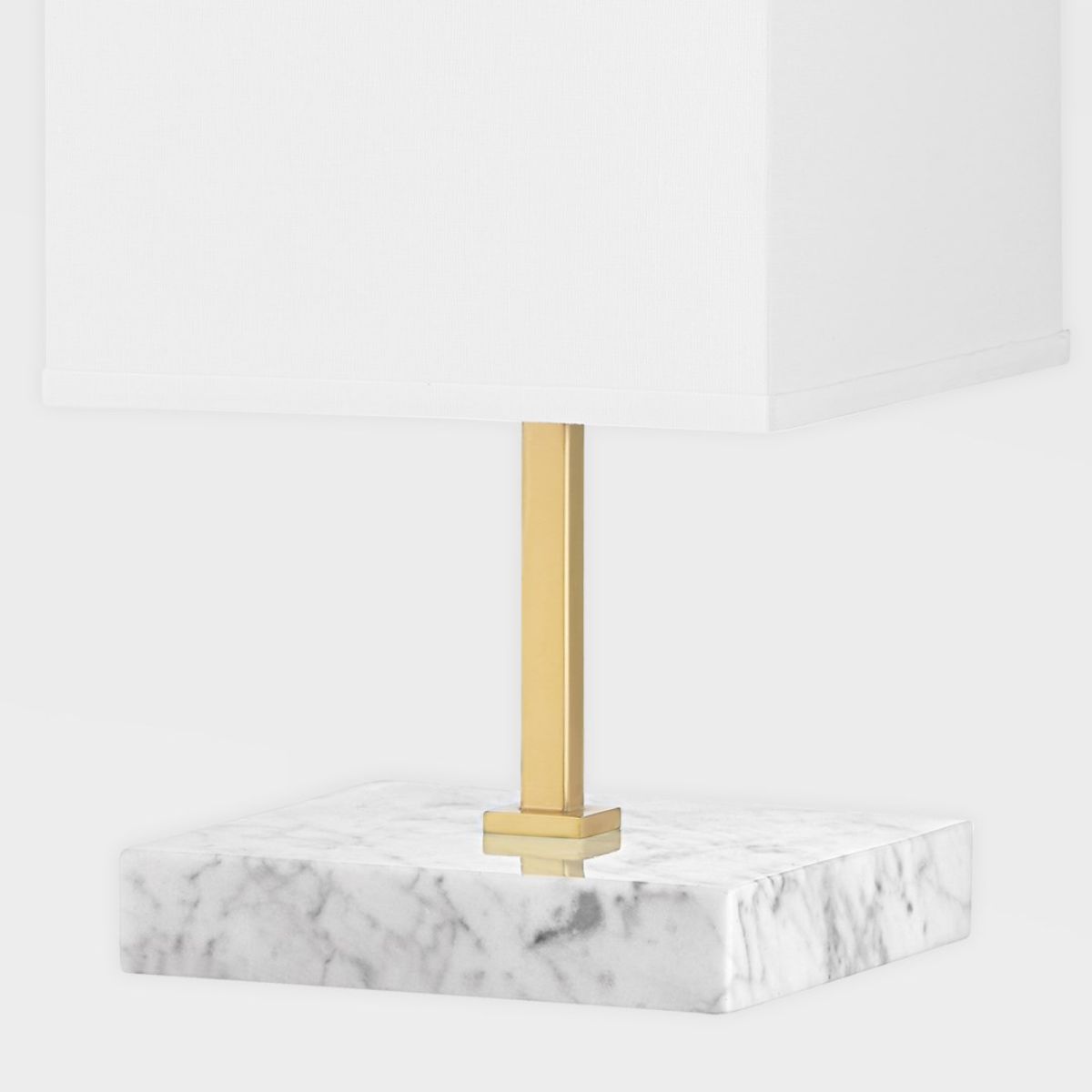 Mikaela Table Lamp White Marble Base and Aged Brass Finish