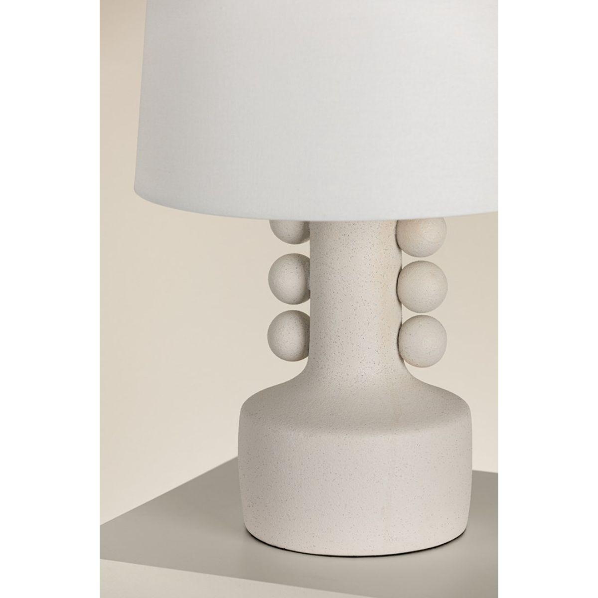 Amalia Table Lamp Ceramic White Speck with Aged Brass Accents - Bees Lighting