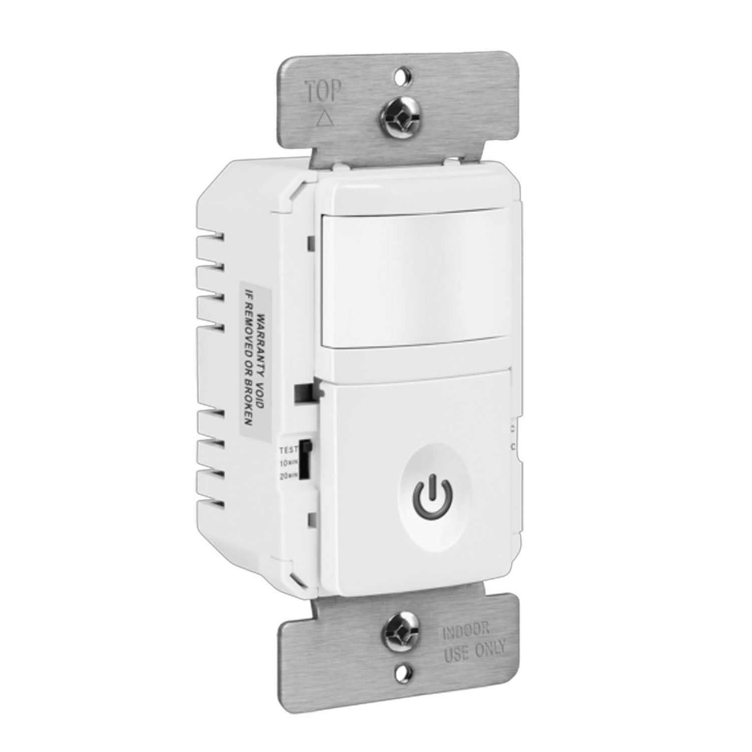 120V Occupancy/Vacancy Motion Sensor Switch PIR Single Pole Ground Wire Required White